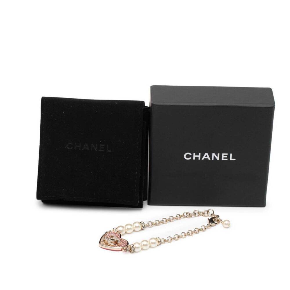 CHANEL Authentic Pink Pearl Logo Charm Bracelet - Picture 8 of 8